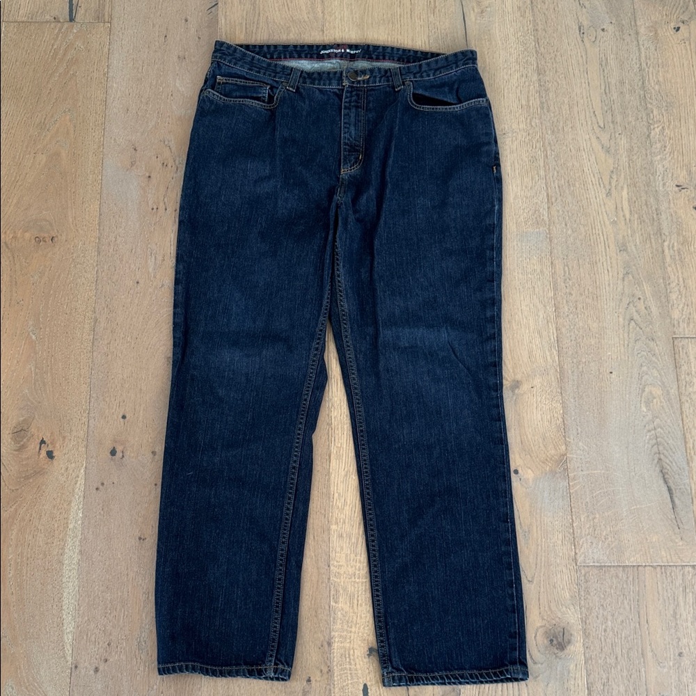 Johnston & Murphy Deep Indigo Straight Jeans 38x32